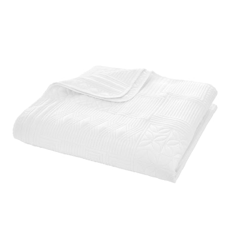 Catherine Lansfield Folkstone Geo Bedspread - Folkstone Geo White Bedspread