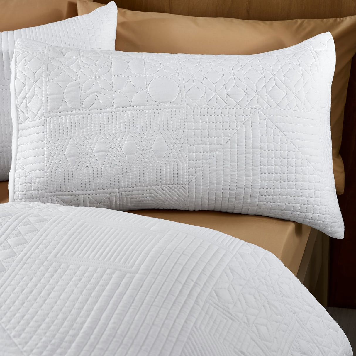Catherine Lansfield Folkstone Geo Duvet Cover Set - Folkstone Geo White Duvet Set