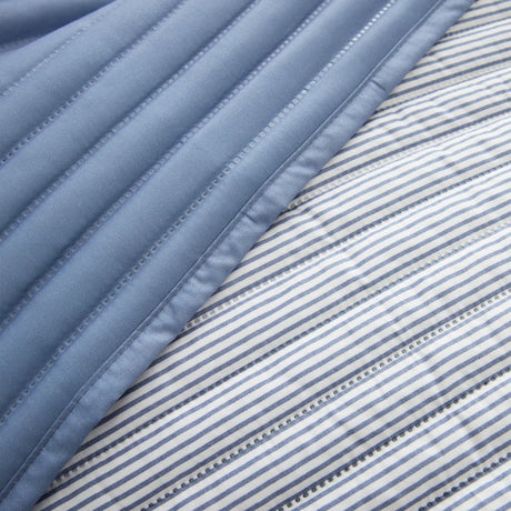 Catherine Lansfield Stripe Bedspread - Stripe Bedspread Blue