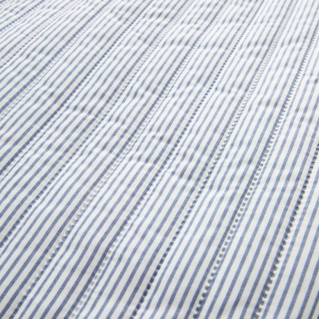 Catherine Lansfield Stripe Bedspread - Stripe Bedspread Blue
