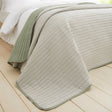 Catherine Lansfield Stripe Bedspread - Stripe Bedspread Green