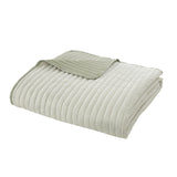 Catherine Lansfield Stripe Bedspread - Stripe Bedspread Green
