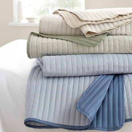 Catherine Lansfield Stripe Bedspread - Stripe Bedspread Natural
