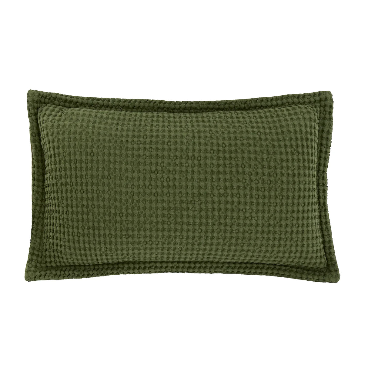 Pineapple Elephant Jaipur Grey Chunky Waffle Cotton 30x50cm Filled Cushion - Olive Green image 11