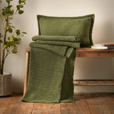 Pineapple Elephant Jaipur Grey Chunky Waffle Cotton 30x50cm Filled Cushion - Navy Blue image 12