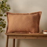 Pineapple Elephant Jaipur Grey Chunky Waffle Cotton 30x50cm Filled Cushion - Navy Blue