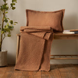 Pineapple Elephant Jaipur Chunky Waffle 100% Cotton Throw – Caramel – 150cm x 200cm - Jaipur Waffle Caramel Group
