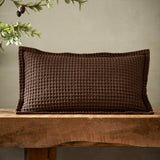 Pineapple Elephant Jaipur Grey Chunky Waffle Cotton 30x50cm Filled Cushion - Navy Blue - Jaipur Waffle Chocolate Cushion