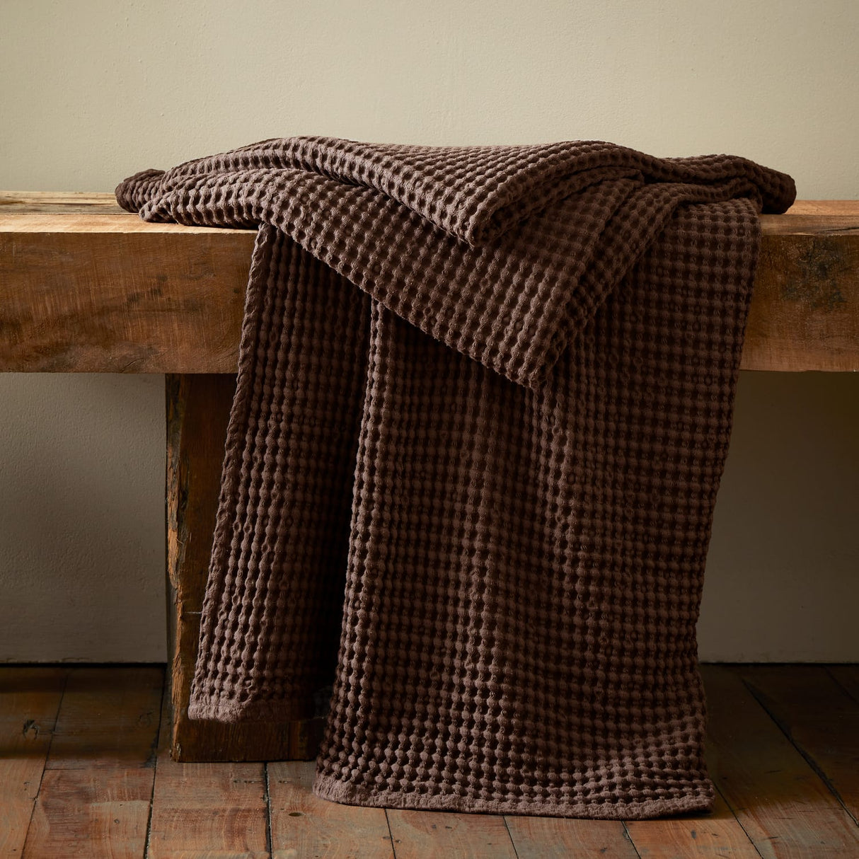 Pineapple Elephant Jaipur Chunky Waffle 100% Cotton Throw – Caramel – 150cm x 200cm - Jaipur Waffle Chocolate Throw