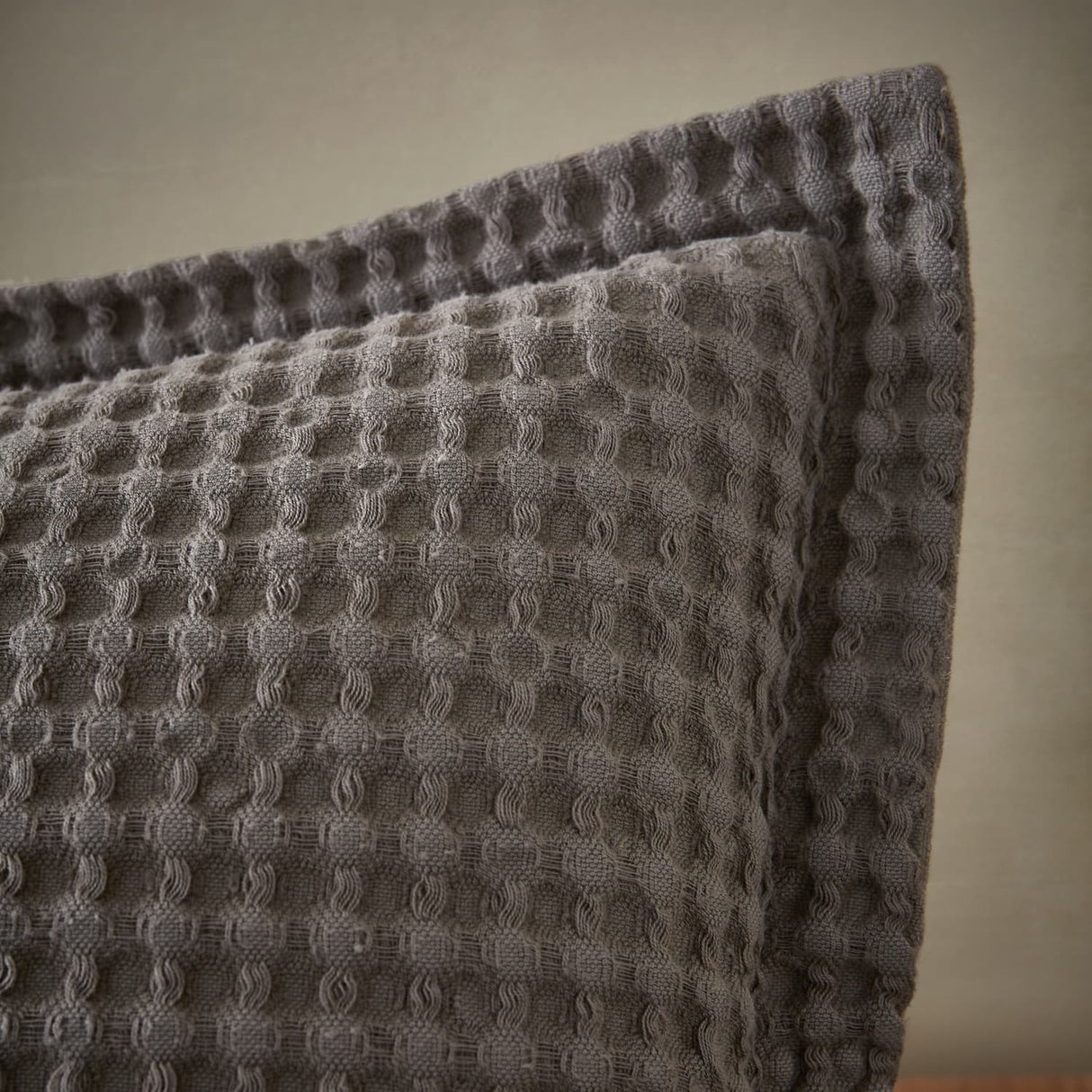 Pineapple Elephant Jaipur Grey Chunky Waffle Cotton 30x50cm Filled Cushion - Sage Green - Jaipur Waffle Grey Cushion