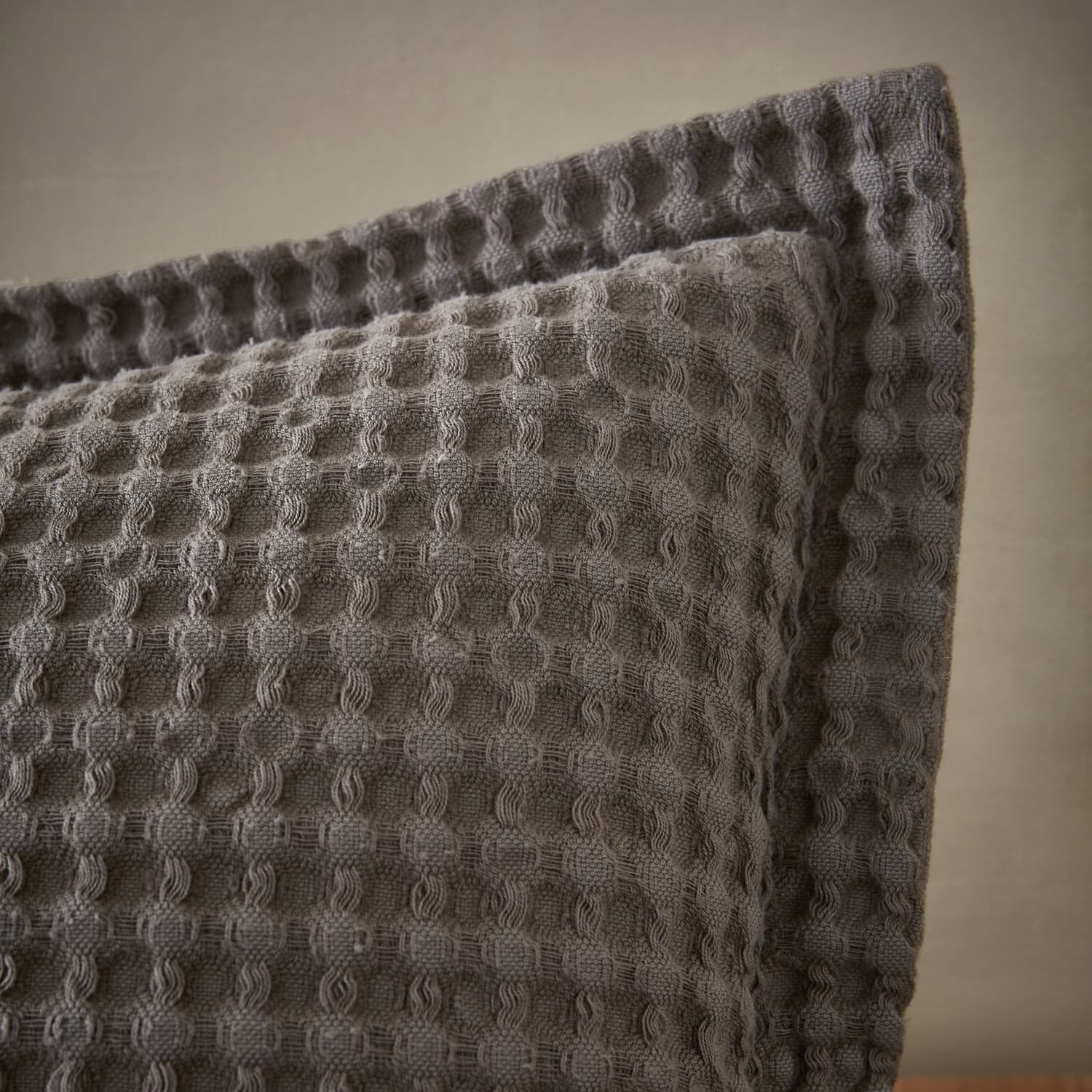 Pineapple Elephant Jaipur Grey Chunky Waffle Cotton 30x50cm Filled Cushion - Sage Green - Jaipur Waffle Grey Cushion