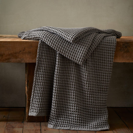 Pineapple Elephant Jaipur Chunky Waffle 100% Cotton Throw – Grey – 150cm x 200cm