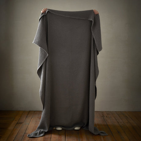 Pineapple Elephant Jaipur Chunky Waffle 100% Cotton Throw – Grey – 150cm x 200cm - Jaipur Waffle Grey Throw