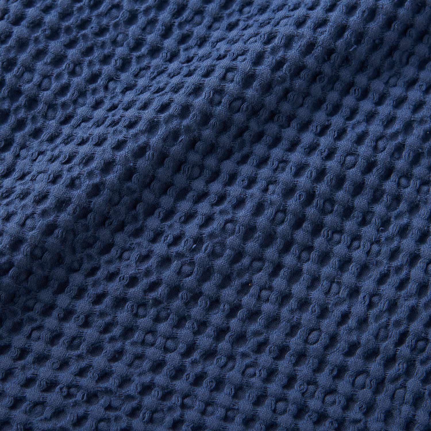 Pineapple Elephant Jaipur Chunky Waffle 100% Cotton Throw – Navy Blue – 150cm x 200cm - Jaipur Waffle Navy