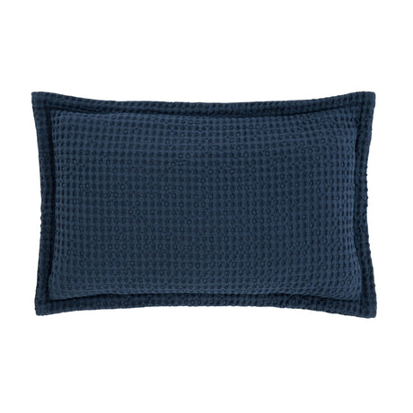 Pineapple Elephant Jaipur Grey Chunky Waffle Cotton 30x50cm Filled Cushion - Navy Blue - Jaipur Waffle Navy Cushion
