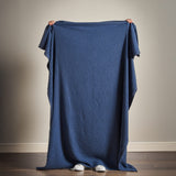 Pineapple Elephant Jaipur Chunky Waffle 100% Cotton Throw – Navy Blue – 150cm x 200cm - Jaipur Waffle Navy Throw