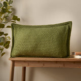 Pineapple Elephant Jaipur Grey Chunky Waffle Cotton 30x50cm Filled Cushion - Navy Blue - Jaipur Waffle Olive Cushion