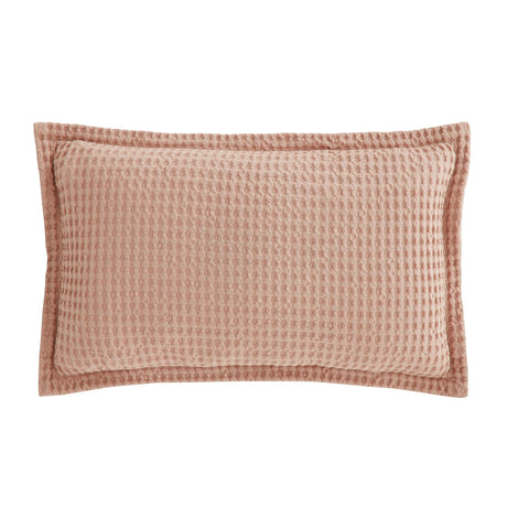 Pineapple Elephant Jaipur Grey Chunky Waffle Cotton 30x50cm Filled Cushion - Pink - Jaipur Waffle Pink Cushion