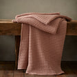 Pineapple Elephant Jaipur Chunky Waffle 100% Cotton Throw – Pink – 150cm x 200cm