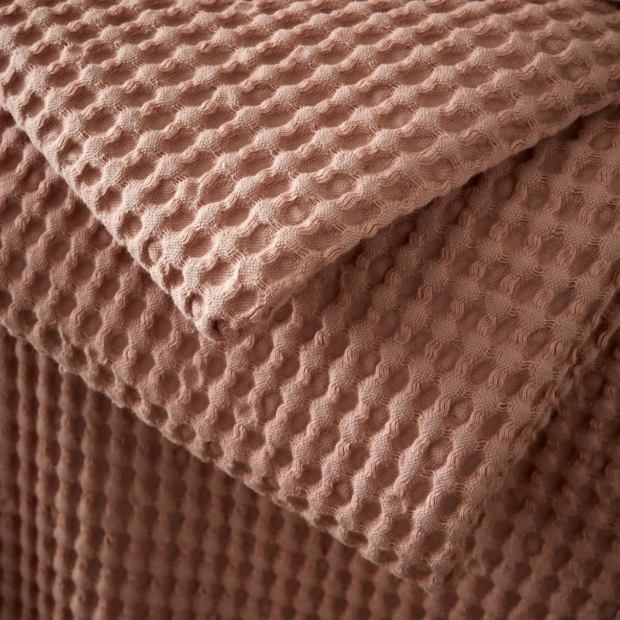 Pineapple Elephant Jaipur Chunky Waffle 100% Cotton Throw – Pink – 150cm x 200cm - Jaipur Waffle Pink Throw