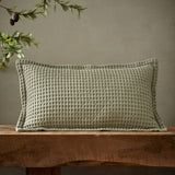 Pineapple Elephant Jaipur Grey Chunky Waffle Cotton 30x50cm Filled Cushion - Navy Blue - Jaipur Waffle Sage Cushion