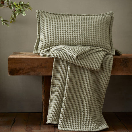 Pineapple Elephant Jaipur Chunky Waffle 100% Cotton Throw – Caramel – 150cm x 200cm - Jaipur Waffle Sage Throw