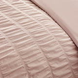 Catherine Lansfield Seersucker Frill Duvet Cover Set - Seersucker Frill Pink Duvet Set