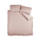 Catherine Lansfield Seersucker Frill Duvet Cover Set - Seersucker Frill Pink Duvet Set