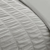 Catherine Lansfield Seersucker Frill Duvet Cover Set - Silver - Seersucker Frill Silver Duvet Set