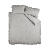 Catherine Lansfield Seersucker Frill Duvet Cover Set - Silver - Seersucker Frill Silver Duvet Set