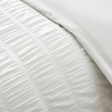 Catherine Lansfield Seersucker Frill Duvet Cover Set - Seersucker Frill White Duvet Set