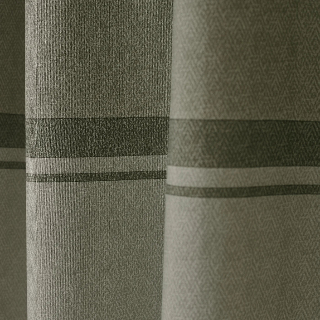Catherine Lansfield Melville Lined Woven Texture Eyelet Curtains Pair - Green image 7