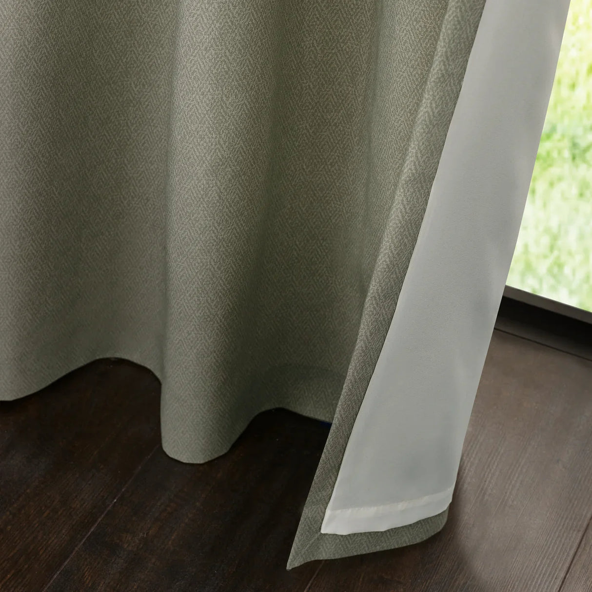 Catherine Lansfield Melville Lined Woven Texture Eyelet Curtains Pair - Blue image 8