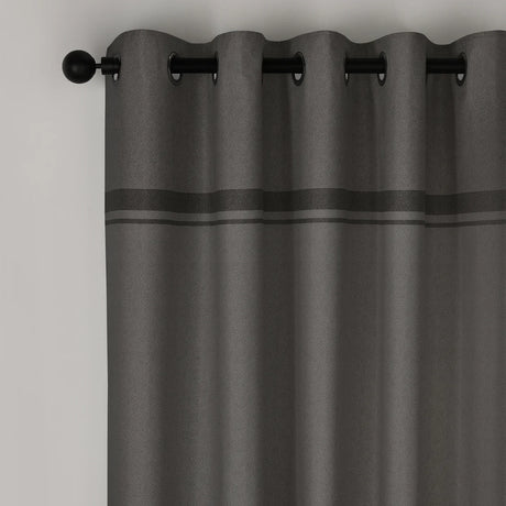 Catherine Lansfield Melville Lined Woven Texture Eyelet Curtains Pair - Grey image 10