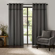 Catherine Lansfield Melville Lined Woven Texture Eyelet Curtains Pair - Grey image 9
