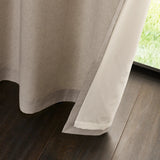 Catherine Lansfield Melville Lined Woven Texture Eyelet Curtains Pair - Blue image 16