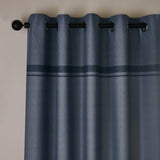 Catherine Lansfield Melville Lined Woven Texture Eyelet Curtains - Blue Light Filtering Polycotton