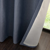 Catherine Lansfield Melville Lined Woven Texture Eyelet Curtains - Blue Light Filtering Polycotton - Melville Curtains Blue