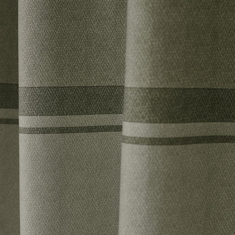 Catherine Lansfield Melville Lined Woven Texture Eyelet Curtains - Green Light Filtering Polycotton - Melville Curtains Green