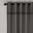 Catherine Lansfield Melville Lined Woven Texture Eyelet Curtains - Grey Light Filtering Polycotton