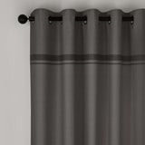 Catherine Lansfield Melville Lined Woven Texture Eyelet Curtains - Grey Light Filtering Polycotton