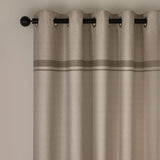 Catherine Lansfield Melville Lined Woven Texture Eyelet Curtains - Natural Light Filtering Polycotton