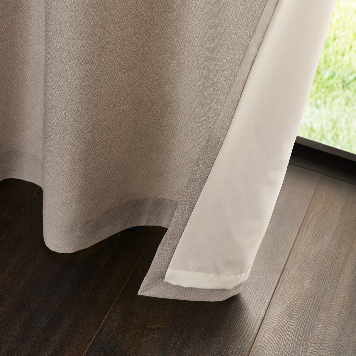 Catherine Lansfield Melville Lined Woven Texture Eyelet Curtains - Natural Light Filtering Polycotton - Melville Curtains Natural
