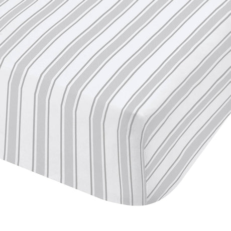 Turner Bianca Check and Stripe Kids Duvet Cover and Fitted Sheet Set - Grey