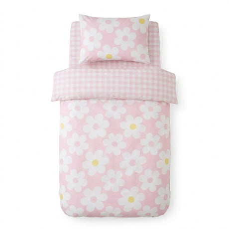 Retro Daisy Pink Floral Duvet Cover Set 5