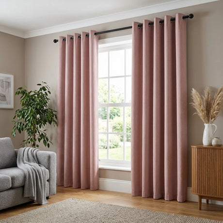 Blackout Linen Look Eyelet Curtains 1