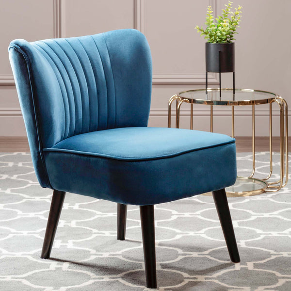 Regents Park Velvet Chair Blue