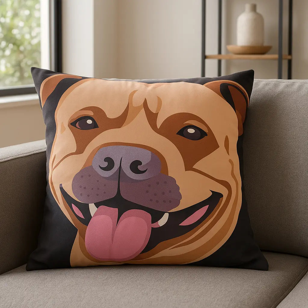 Animal and Inspirational Velvet Cushion Cover 45cm x 45cm - Staffordshire Bull Terrier