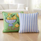 Lemon Fruit Bowl 100% Cotton Outdoor Filled Cushion / Cover 17" x 17" 5