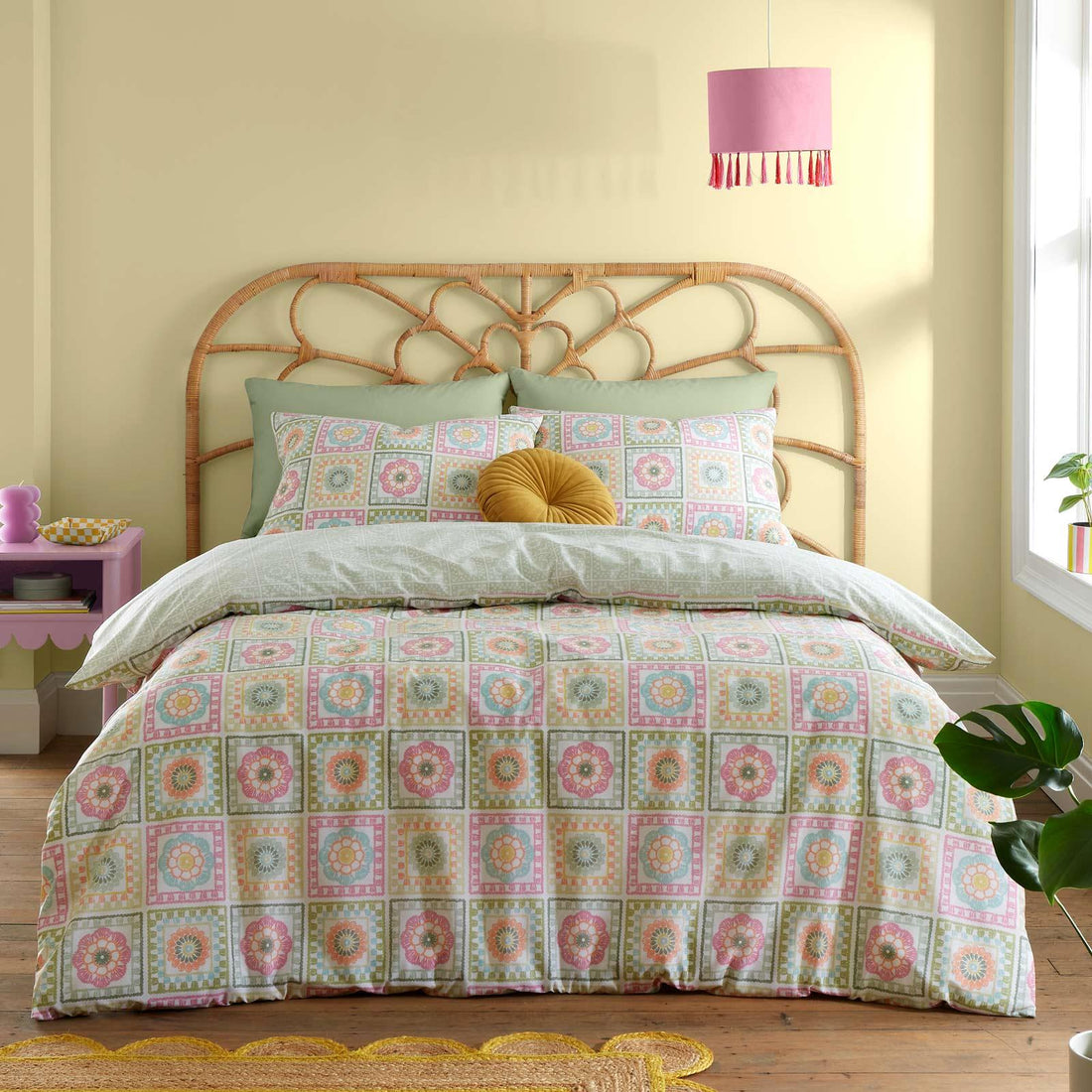 Catherine Lansfield Crochet Print Duvet Cover Set